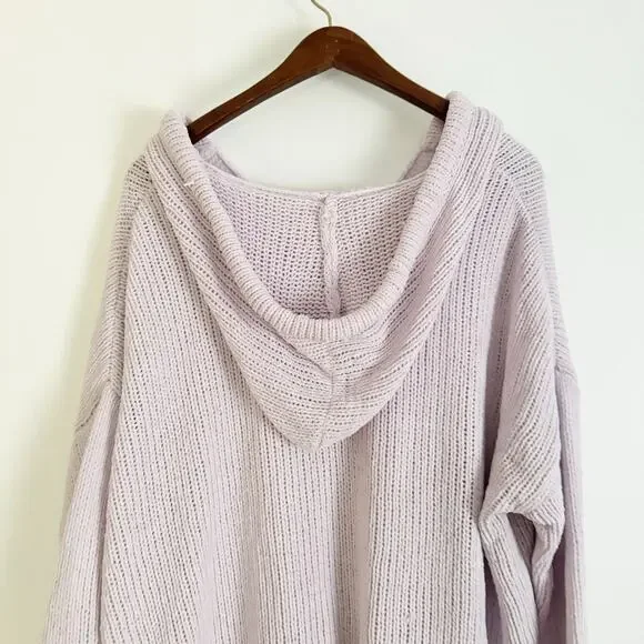 AERIE Chenille Hoodie Sweater Light Purple Small S - Picture 7 of 9